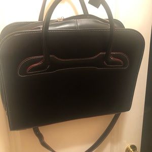 Black with Red Cord McKlein Laptop Bag